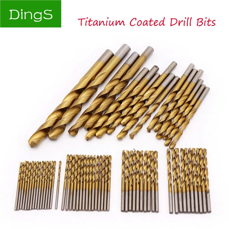 

99pcs Titanium Coated 1.5/2/2.5/3/3.2/3.5/4/4.5/5/5.5/6/6.5/8/10mm Drill Bit Set HSS High Speed Steel Tool