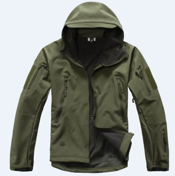 Камуфляжное пальто TAD из акульей кожи, армейские куртки, мужские непромокаемые тактические толстовки-софтшелл с капюшоном, армейские ветровки, куртки - Цвет: Green