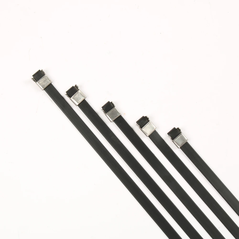 Inoxidável Zip Pvc Revestimento Forte Grau Metal Cabo Laços Tie Envoltórios 8*750 8mm 8x750 Aço 3 8*750 8mm 8x750 aço inoxidável zip pvc