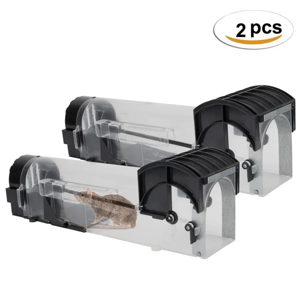 

2pcs High Quality Mouse Traps Hamster Rat Cage Mice Rodent Farm Pest Control No Kill Live Catch Home Mouse Hunting Cage Traps