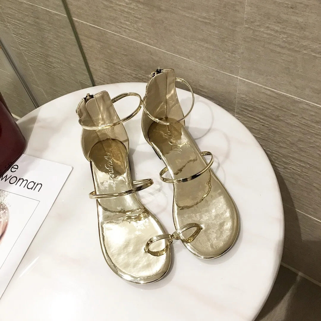 

3579 wild Roman shoes female Korean version of the new back zipper batch