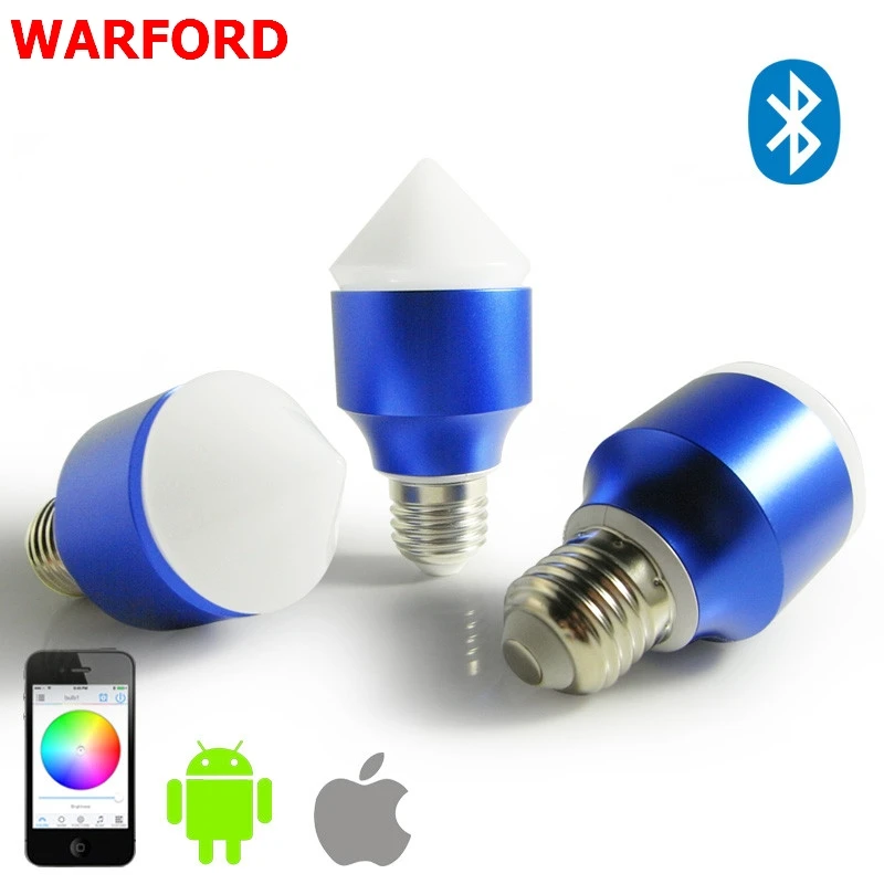 

AC100V-AC240V Magic Blue 6W E27/GU10 RGBW led light bulb Bluetooth 4.0 smart dimmable lighting lamp color change for IOS Android