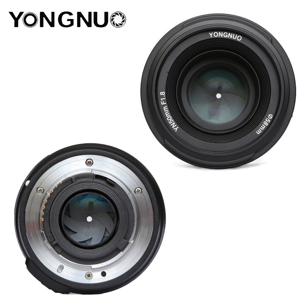 Объектив YONGNUO YN50mm F1.8 с большой апертурой и автофокусом объектив YONGNUO DSLR для камеры canon для Nikon D800 D300 D700 D3200 D3300 D5100