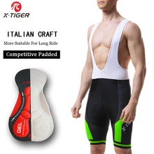 X-TIGER Cyclisme Bib Shorts Évacuation de L'humidité Vtt Shorts D'été Antichoc 5D GEL Pad Coussin VTT Vélo Bib Collants