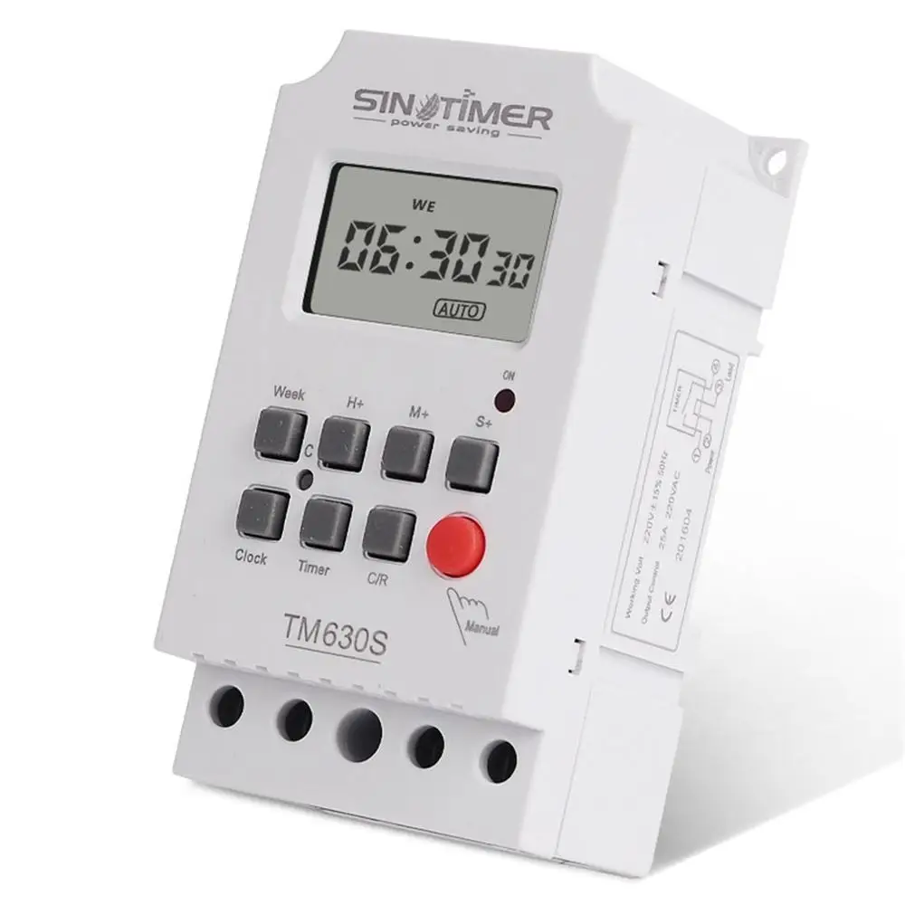 SINOTIMER TM630S-2 7 дней в неделю ЖК-цифровой программируемый таймер с интервалом 1 секунда мощность прямой выход