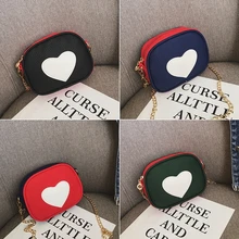 Детская мини-сумка через плечо с принтом в виде сердца, аксессуары для малышей, модная детская сумка через плечо из искусственной кожи для девочек, сумка на молнии, подарки на день рождения