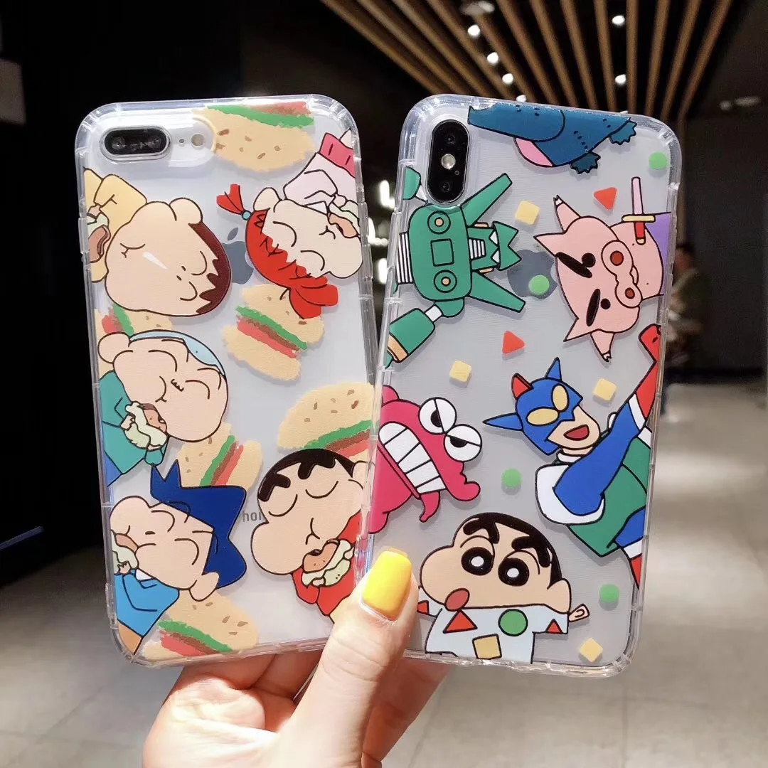 Японский милый Аниме Crayon Shinchan Ultraman чехол для телефона для iPhone 11 Pro Max X XS Max XR 8 7 6 S Plus прозрачный ТПУ задний Чехол Fundas