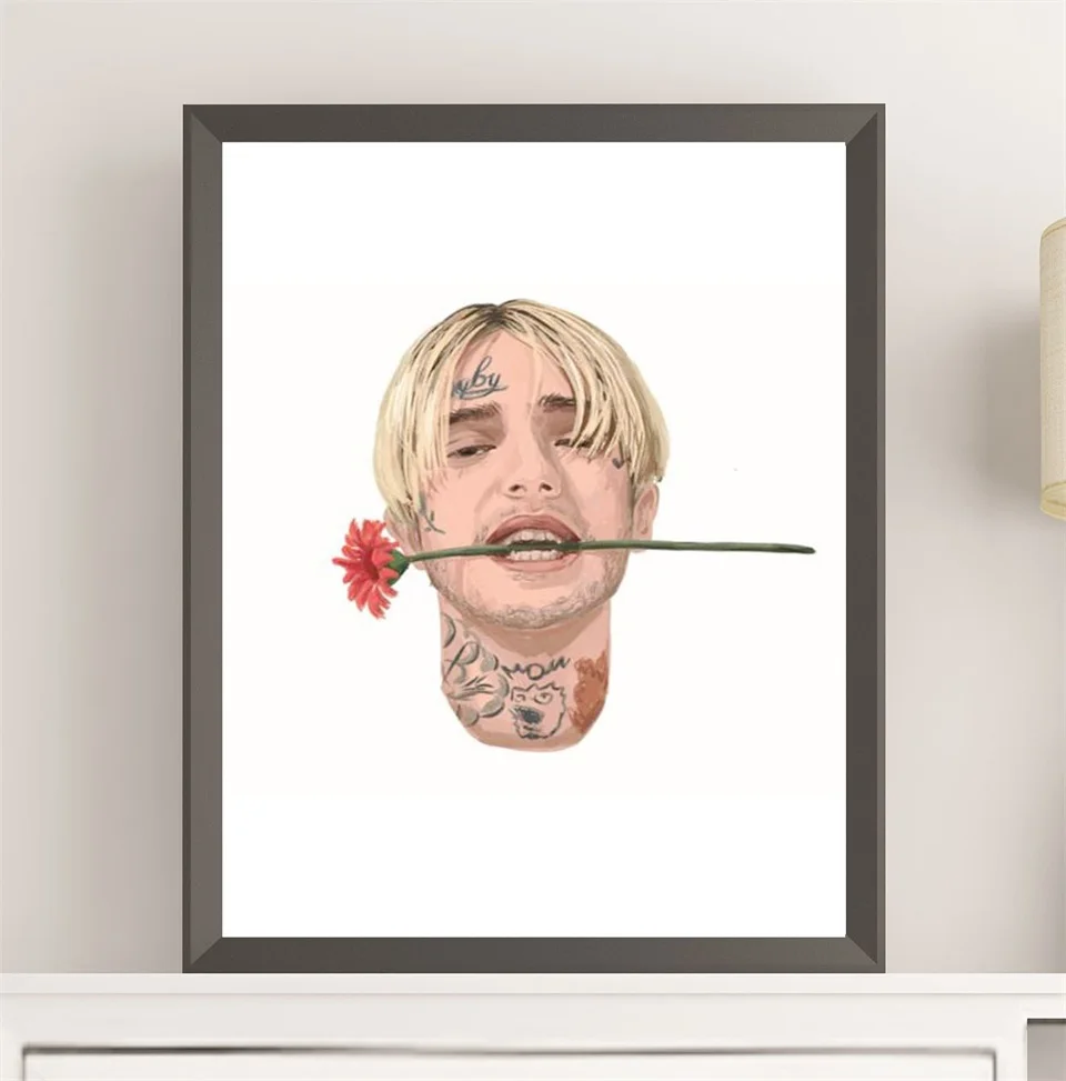 Lil Peep Canvas Painting Rap Music Singer Rapper Star Poster Modern and