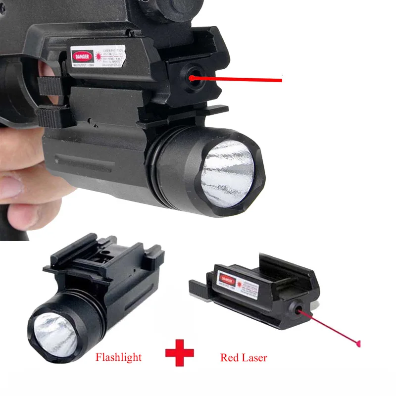 Красный точечный лазерный прицел и тактический светодиодный комбинированный фонарь 2в1 тактический охотничий аксессуар для пистолета Пистолетов Glock 17 19 22 23 31 32