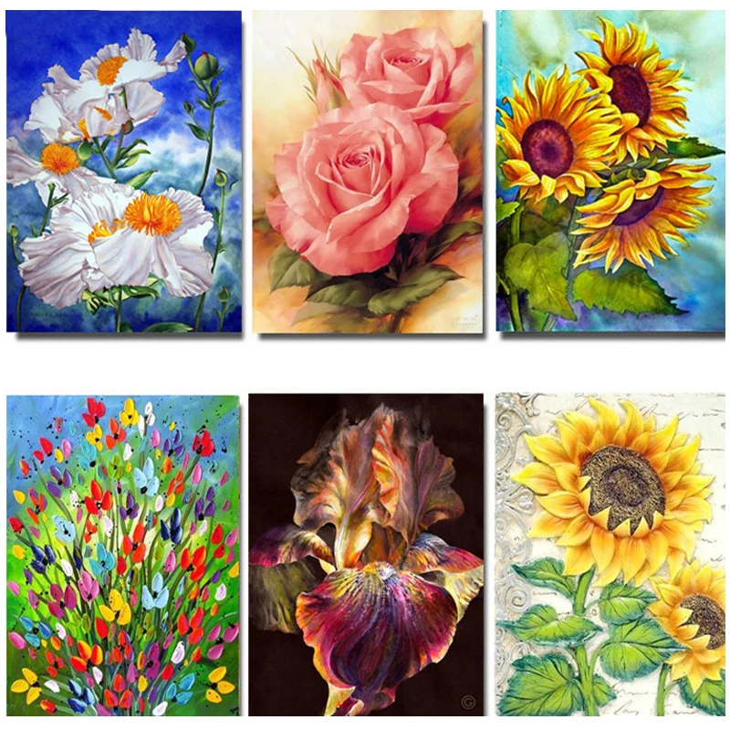 

Flower diamond Mosaic iris diamond embroidery icon Full Square/round Diamond Painting Cross Stitch Still Life WallStickerZP-1768