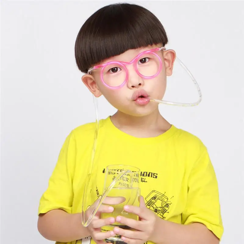 10pcs Eyeglasses Straw DIY Party Creative Drinking Straw Tube for Bar