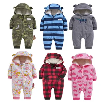 

Fall Winter Warm Infant Baby Rompers Coral Fleece Animal Overall Baby Boy Gril Halloween Xmas Costume Clothes Baby j