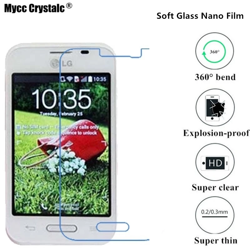 

Super thin clear Nano Explosion-proof Soft Glass Screen Protector film For LG L40 D160 Protective film