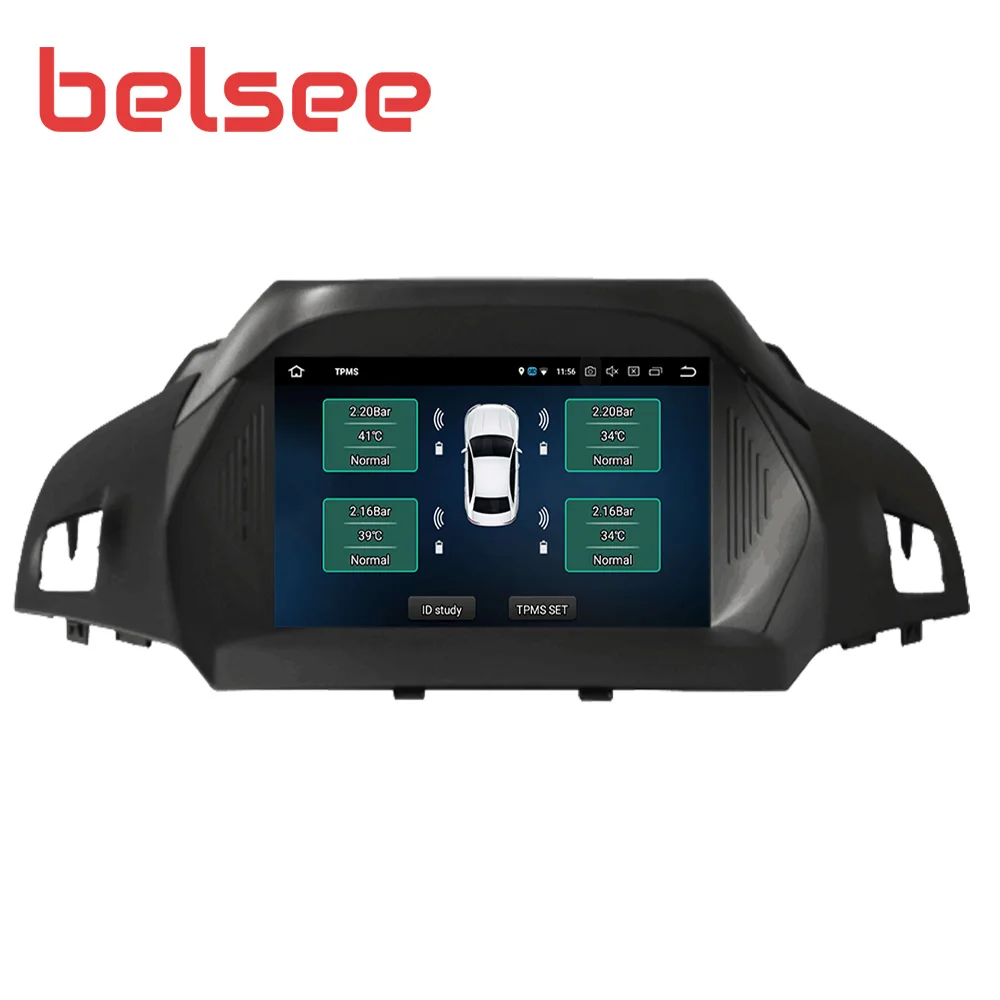 Best Belsee Android 9.0 Car Radio Stereo 4GB 64GB 8 Core Autoradio GPS DVD Navigation for Ford Kuga Escape C-Max 2013 2014 2015 2016 5