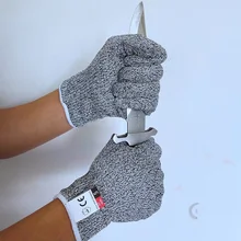 1 пара анти-вырезать на открытом воздухе Защитные рабочие перчатки для ножа устойчива к порезам Защита Анти-скольжения ультра-тонкий Стальная проволочная сетка Перчатки