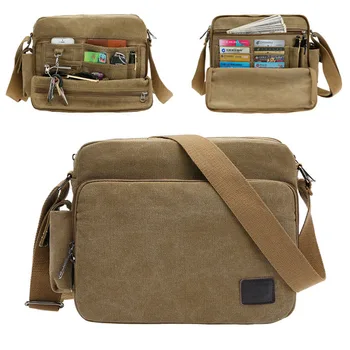 

The new retro canvas bag multi - purpose men 's bag popular shoulder bag wholesale leisure package