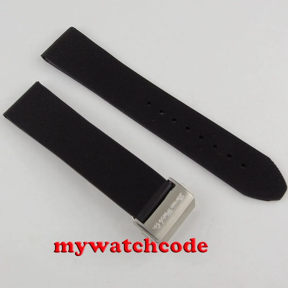 24 Millimetri di Gomma Nera Stile Deployante Chiusura Nero Cinturino di  Vigilanza|black watch strap|watch strapdeployant clasp - AliExpress