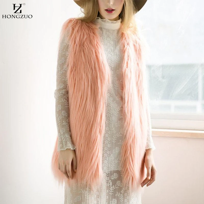 Aliexpress.com : Buy HONGZUO New 2017 Faux Fur Vest Women ...