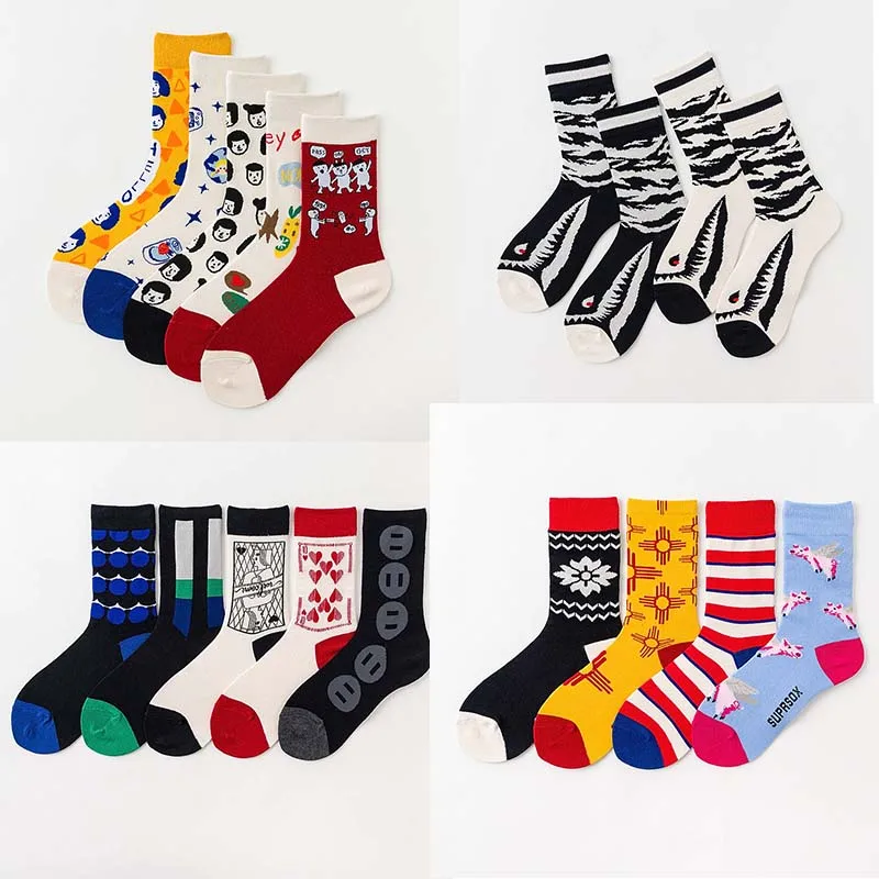 

2019 New Product Harajuku Fashion Creative Happy Socks Vintage Illustrations Lovely Pig Streets Trend Socks Calcetines Mujer