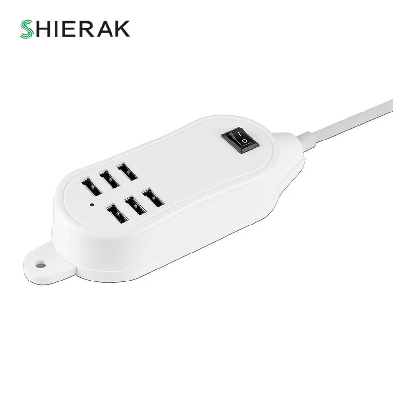 

SHIERAK 5V 5A 6USB Port Power Socket Multi-function USB Charger Adapter Used For Phone Pad