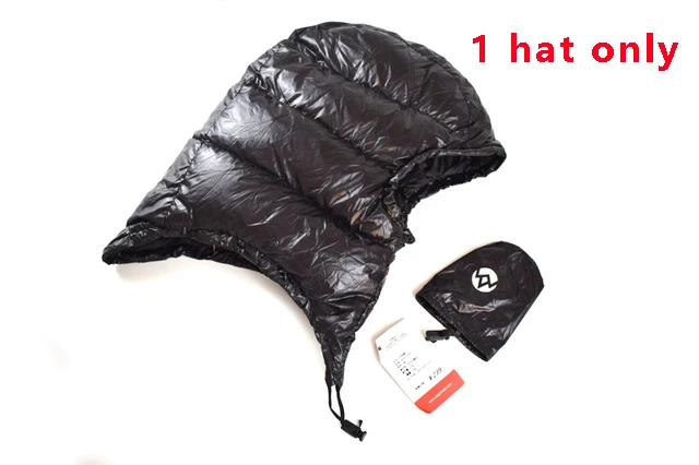 Aegismax Сверхлегкий удлиненный спальный мешок 95% белый гусиный пух открытый кемпинг спальный мешок - Цвет: hat only