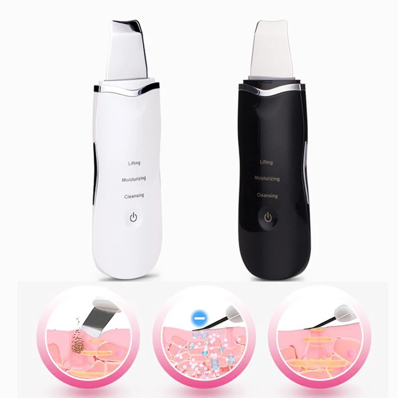 

Ultrasonic Face Pore Cleaner Skin Scrubber Clean Blackhead Acne Removal Face Exfoliator Peeling Machine Deep Clean Skin Tool
