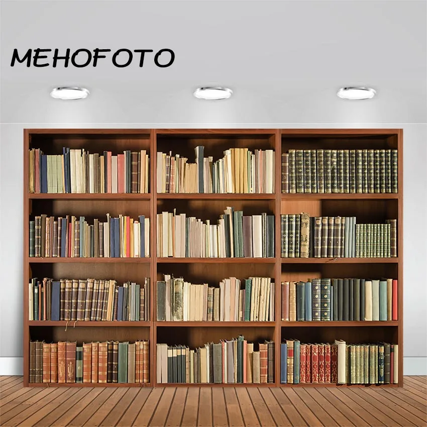 Фон книжная полка MEHOFOTO винтажный книжный шкаф волшебные книги гранж старинная