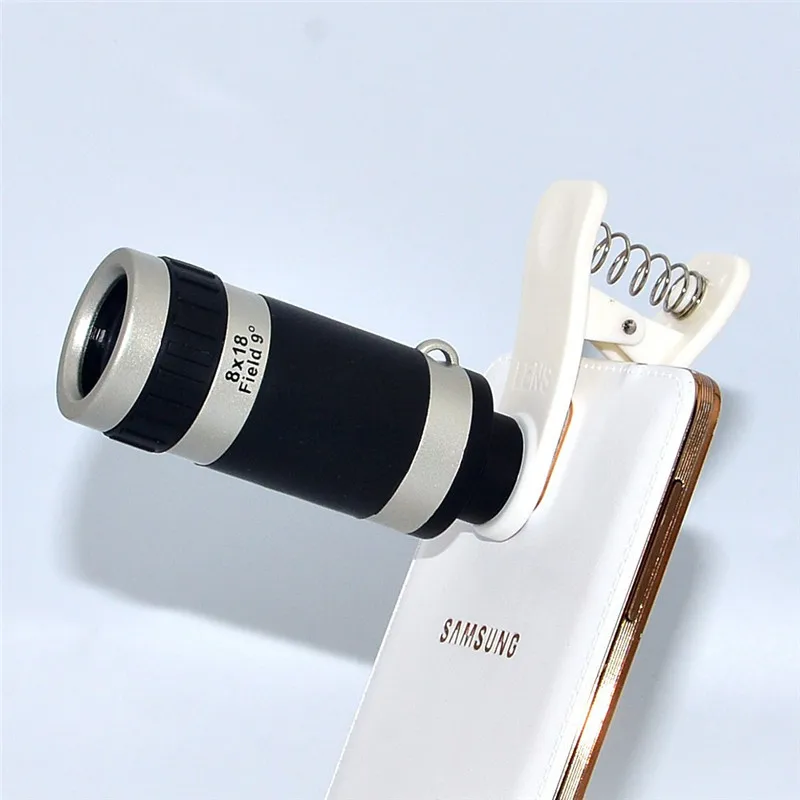 Универсальный shutterboy необходимый универсальный зажим 8X зум телескопический объектив для мобильного телефона для lenovo P780 K3 Note K900 S850 A859 или htc