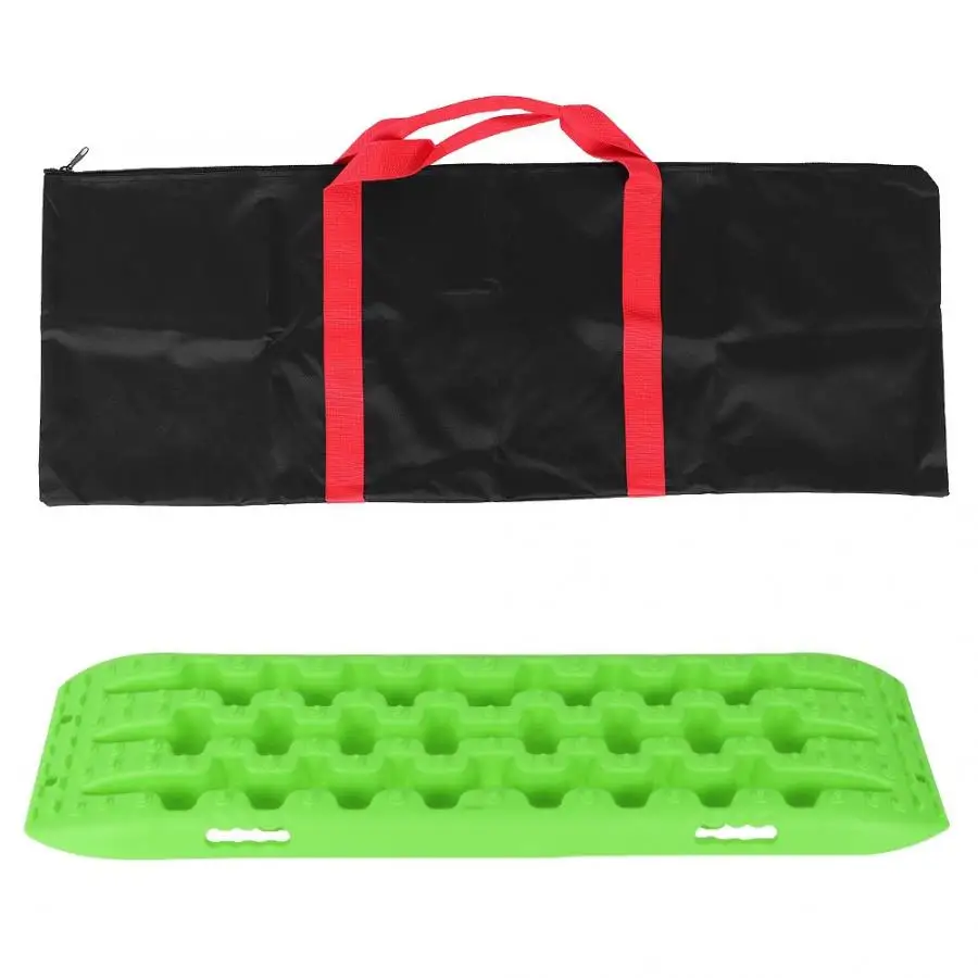 

Green Recovery Board Sand Mud Snow Tracks Tire Ladder with Storage Bag Fit for Off Road Vehicle Car Chains On Car Wheels