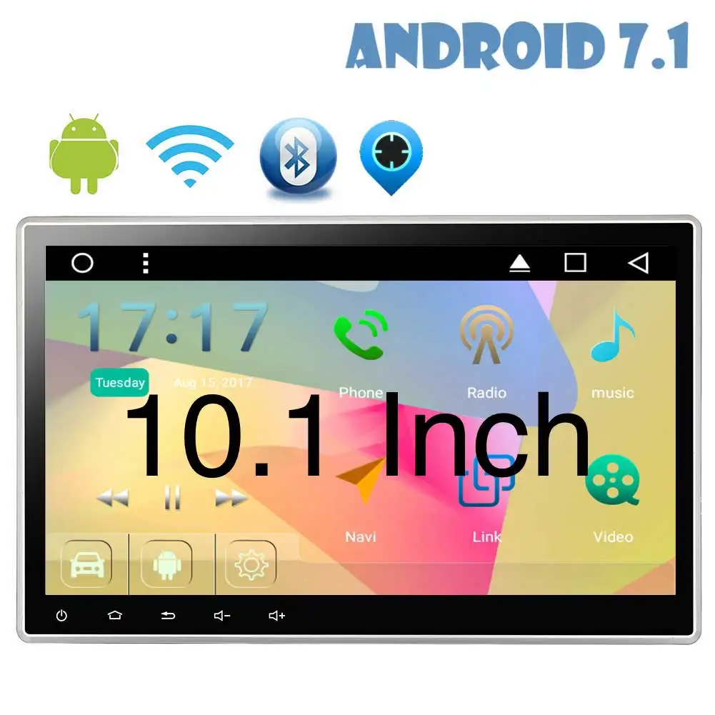 

Upgrade 10.1 inch Capacitive Touchscreen Car DVD Player Octa-core 2G RAM Android 7.1 Car Stereo Support Bluetooth Mirrorlink