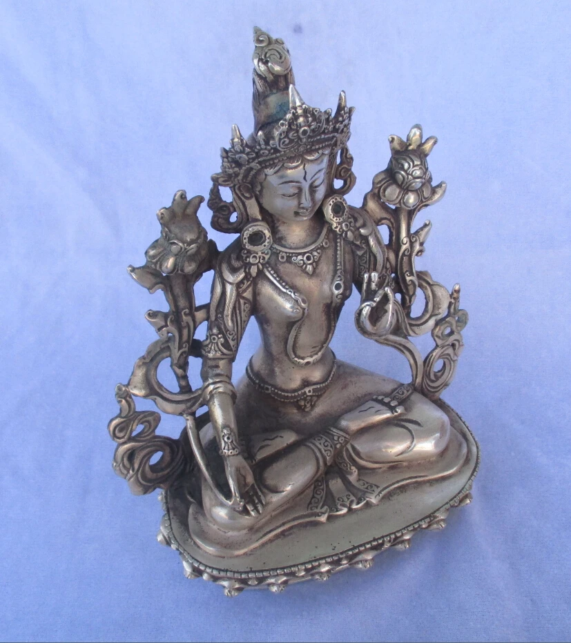 

100% Tibet Silver Buddha statue High 20CM,wide16CM