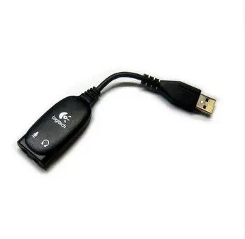 

300pcs Logitech USB Sound Card USB to 3.5mm Mic Microphone + Headphone Earphone Jack Stereo Audio Sound Card