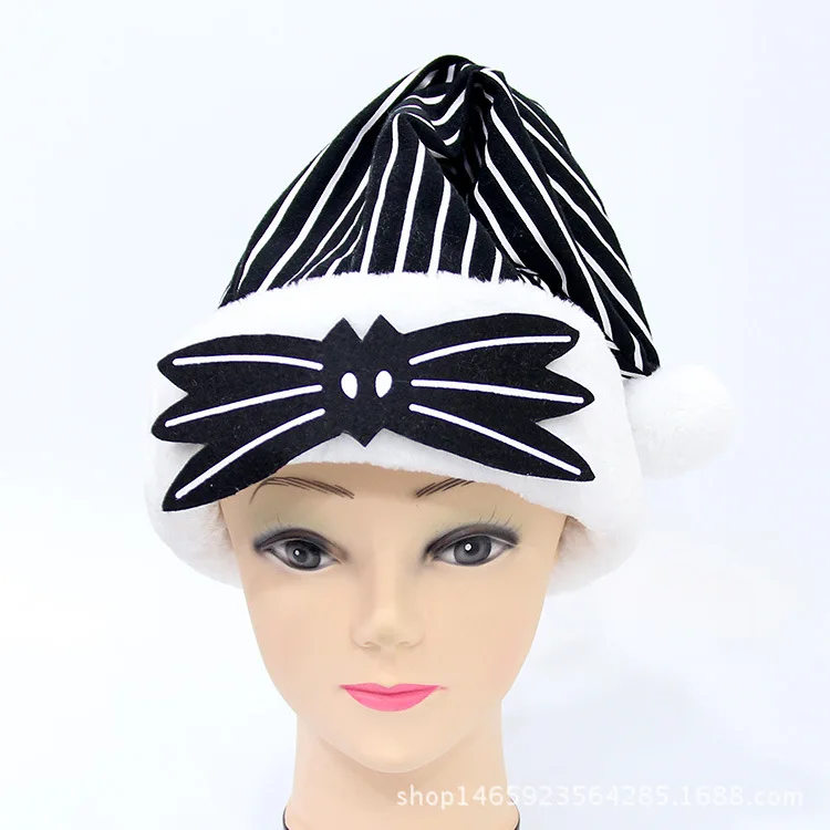 

Nightmare Before Christmas Jack Skellington Santa Hat Cosplay Costumes Plush Cap