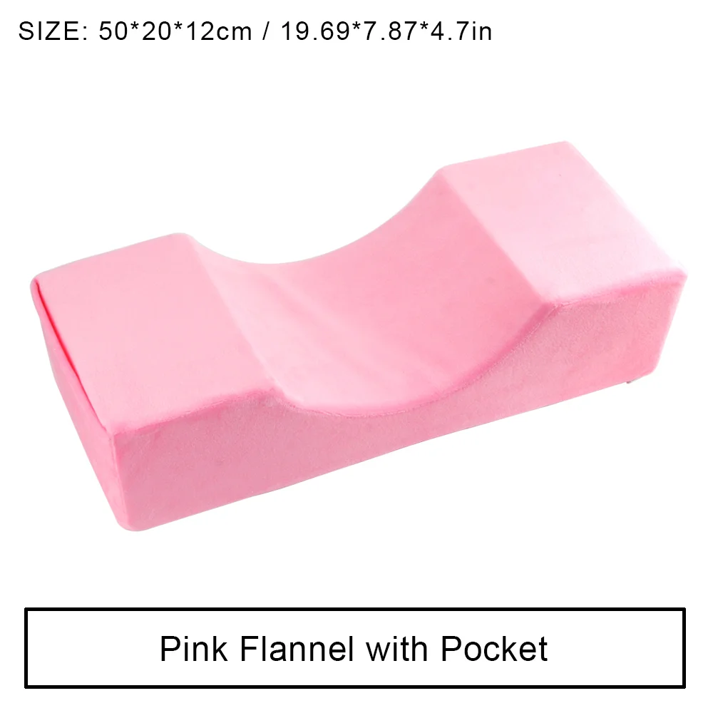 Профессиональная подушка для наращивания ресниц, мягкая привитая эргономичная подушка с эффектом памяти для салонов красоты, подголовник для шеи, поддержка ресниц - Цвет: Pink Flannel Pillow