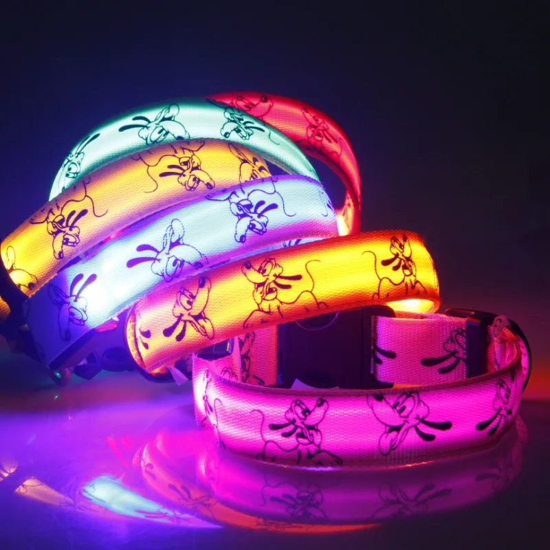 Dog Collar Pet Collar Pet Necklace Nylon LED Dog Light Collar Cat Night Safety Flashing Glow Dark Electric Pets Head Chain For Small Middle Pug Dogs