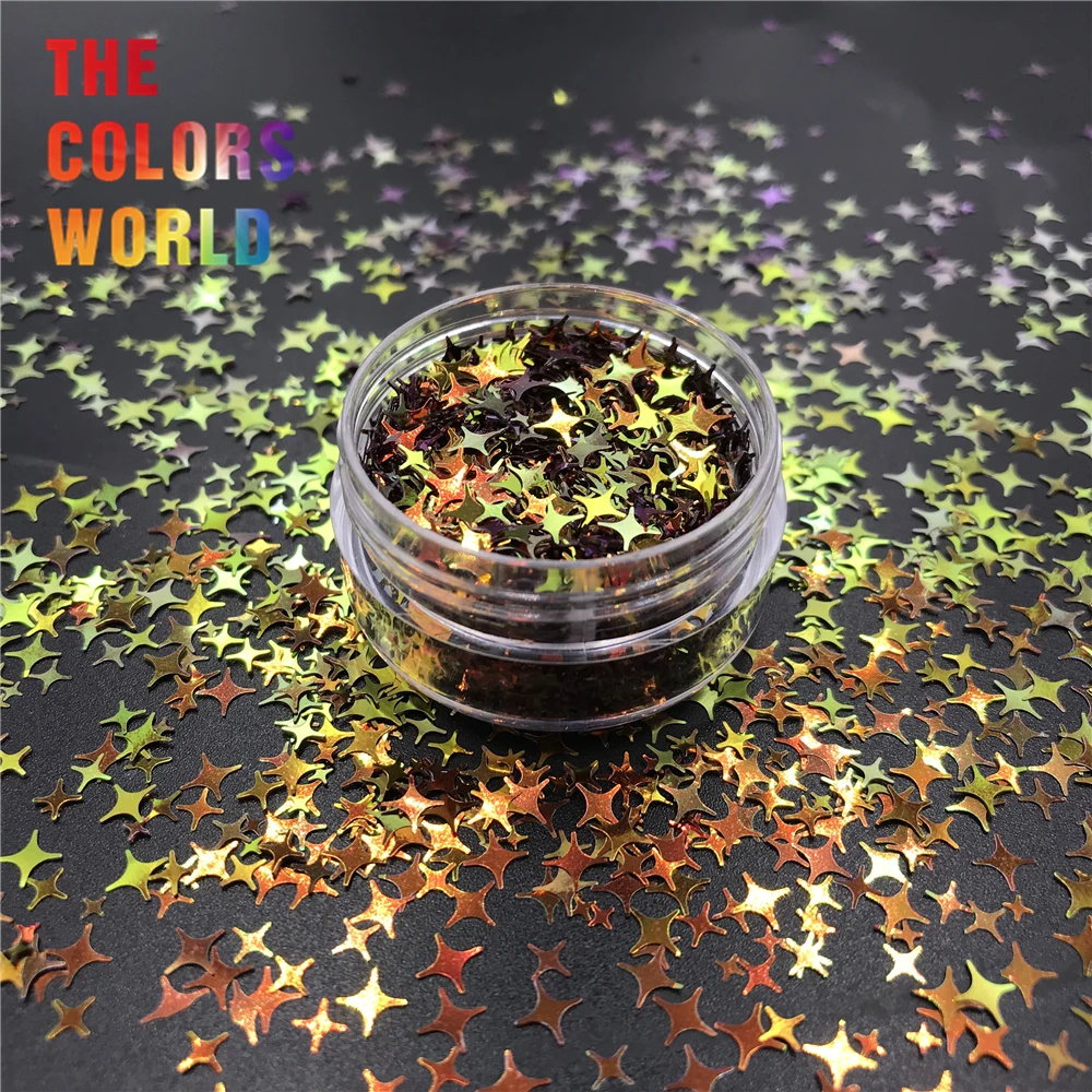 Camaleão Quatro Estrelas Ângulo Unha Glitter Decoração Art Maquiagem Copos Artesanato Festival Acessórios Fornecedores Tct-351 Cor