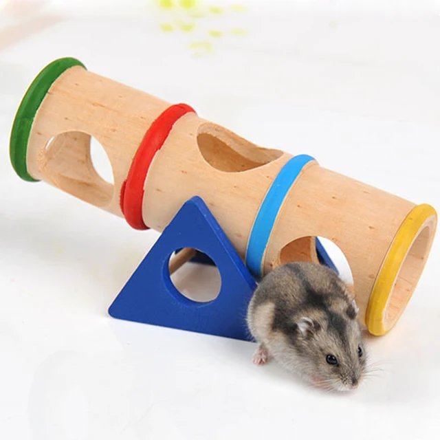 Funny Wood Hamster Rainbow Seesaw Toy Small Animal House Pet Toys