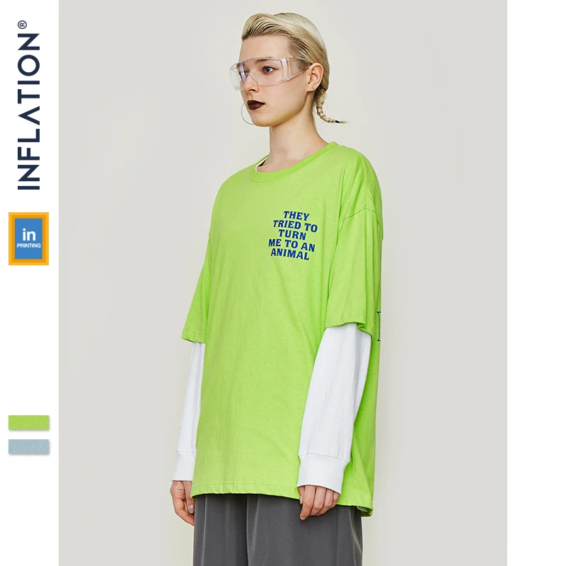 Инфляция SS Новое поступление; футболка с рисунком в виде букв с Для мужчин футболки с рисунками из мультфильмов, хлопковые модные Хай-стрит парные футболки Streetwea футболка 9157S
