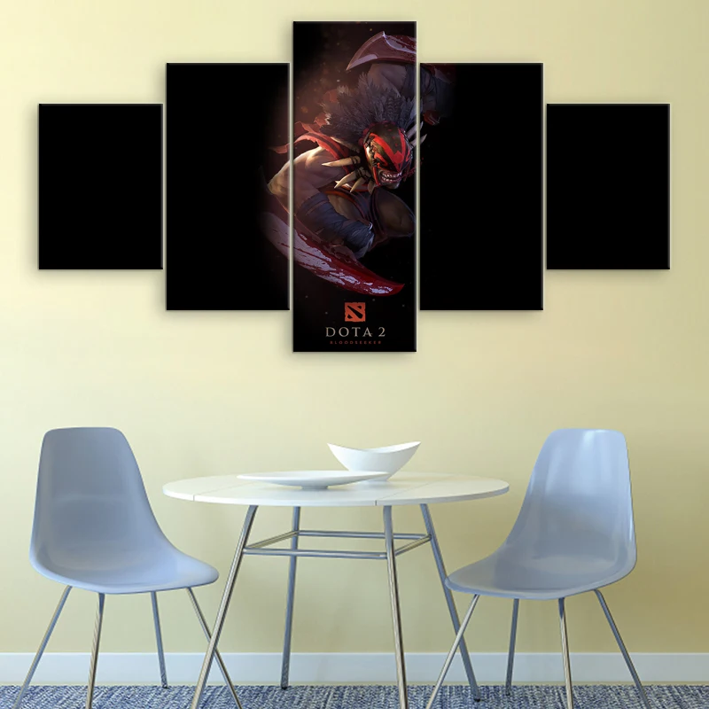  5 Pieces Bloodseeker DOTA 2 Wall Art Painting Canvas Printed Pictures Home Decor Modern Artwork Pic