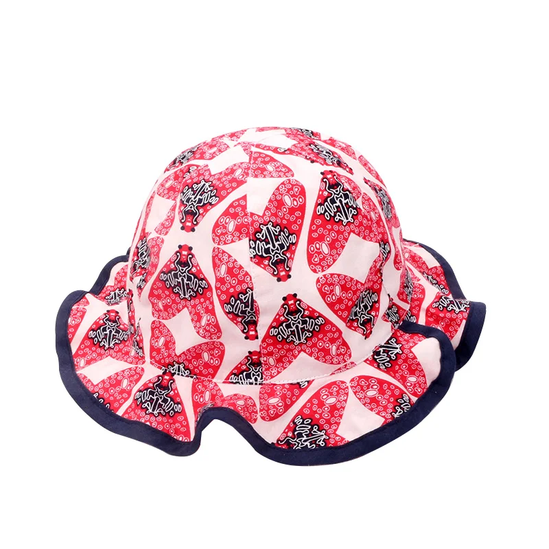 Cute Kids Hat Cotton Boys Girls Caps Spring Autumn Print Infant Bucket Soft Butterfly Baby Sun Cap 2017 Children Fisherman Hat (3)