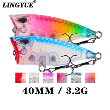 

LINGYUE For Mini Popper Hard Bait Fising Lure Tinier Isca Artificial Crankbait Topwater Wobbler 40mm 3.2g Pesca Leurre
