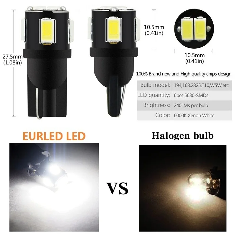 T10 W5W Led 194 автомобильный интерьерный светильник купольный для Чтения номерного
