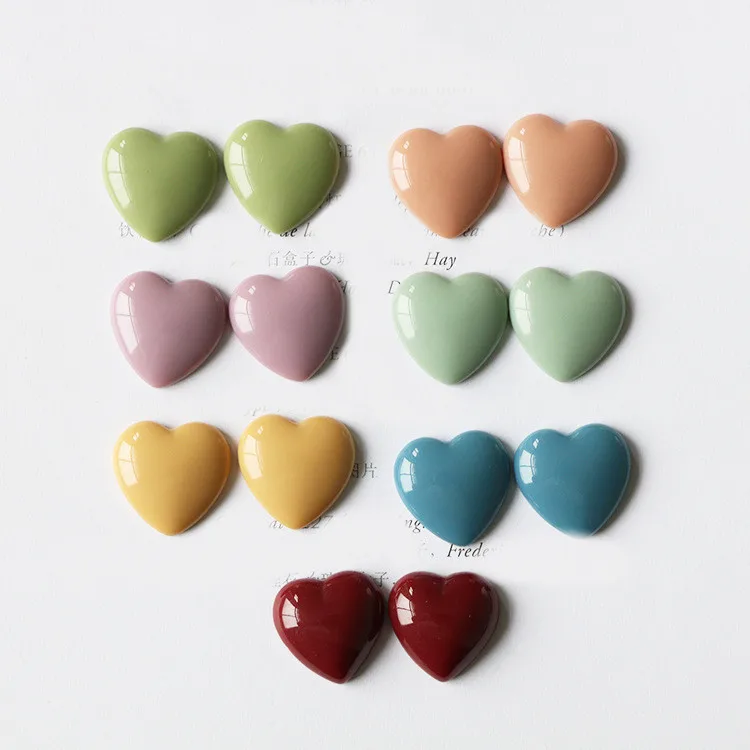 

50 PCS 19mm Fashion Style Resin Heart Connectors Charm DIY Jewelry Findings For Jewelry Making