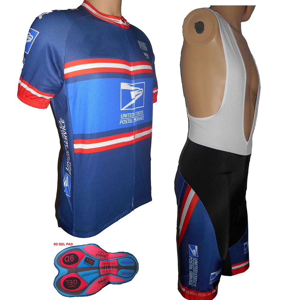 Соединенные Штаты почтовый сервис Джерси Майо для велоспорта bib Короткие cullot мотокуртка рубашка Спортивная одежда велосипед одежда 9D гель pad