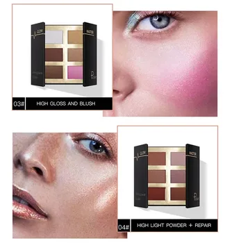 

6 Color High-gloss Concealer Powder Long-lasting Concealer Powder Palette High Light Disks