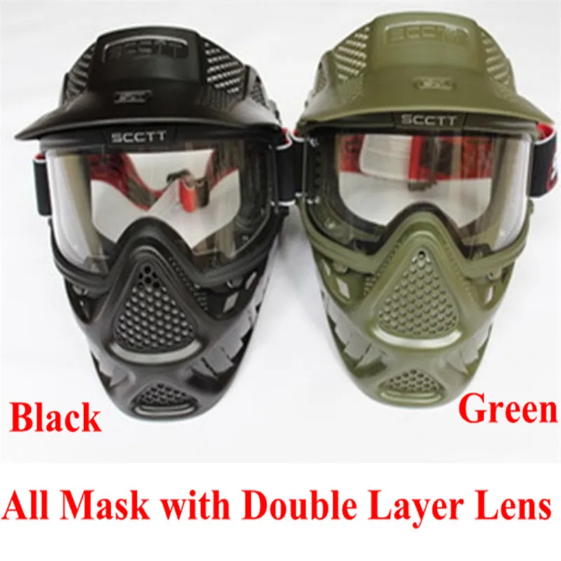 Military Tactics paintball Full face mask with double lenses for