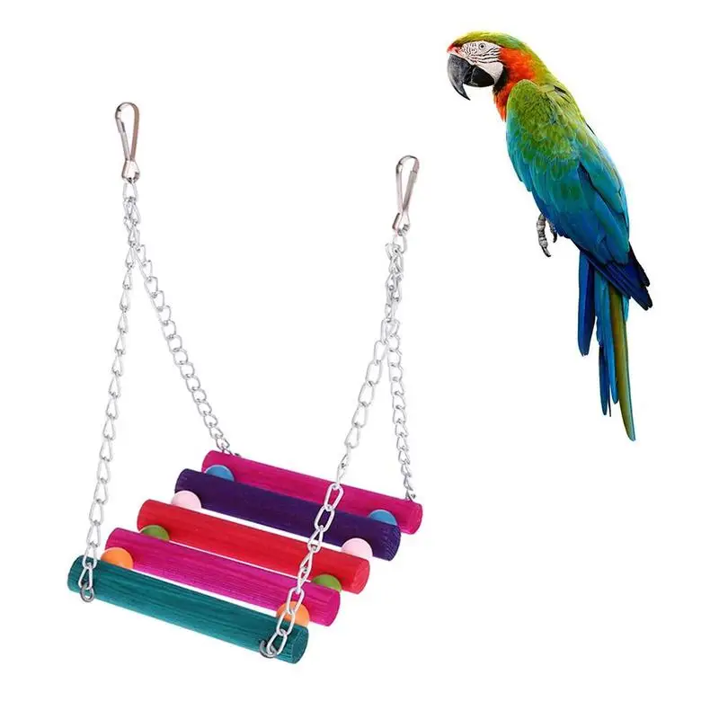 Buy Misterolina Wooden Parrot Bird Swing Cockatiel
