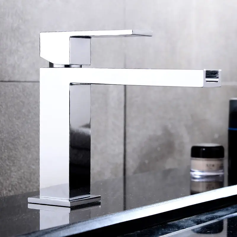 Modern Bathroom basin Waterfall Long Spout Sink Faucet Chrome Finish