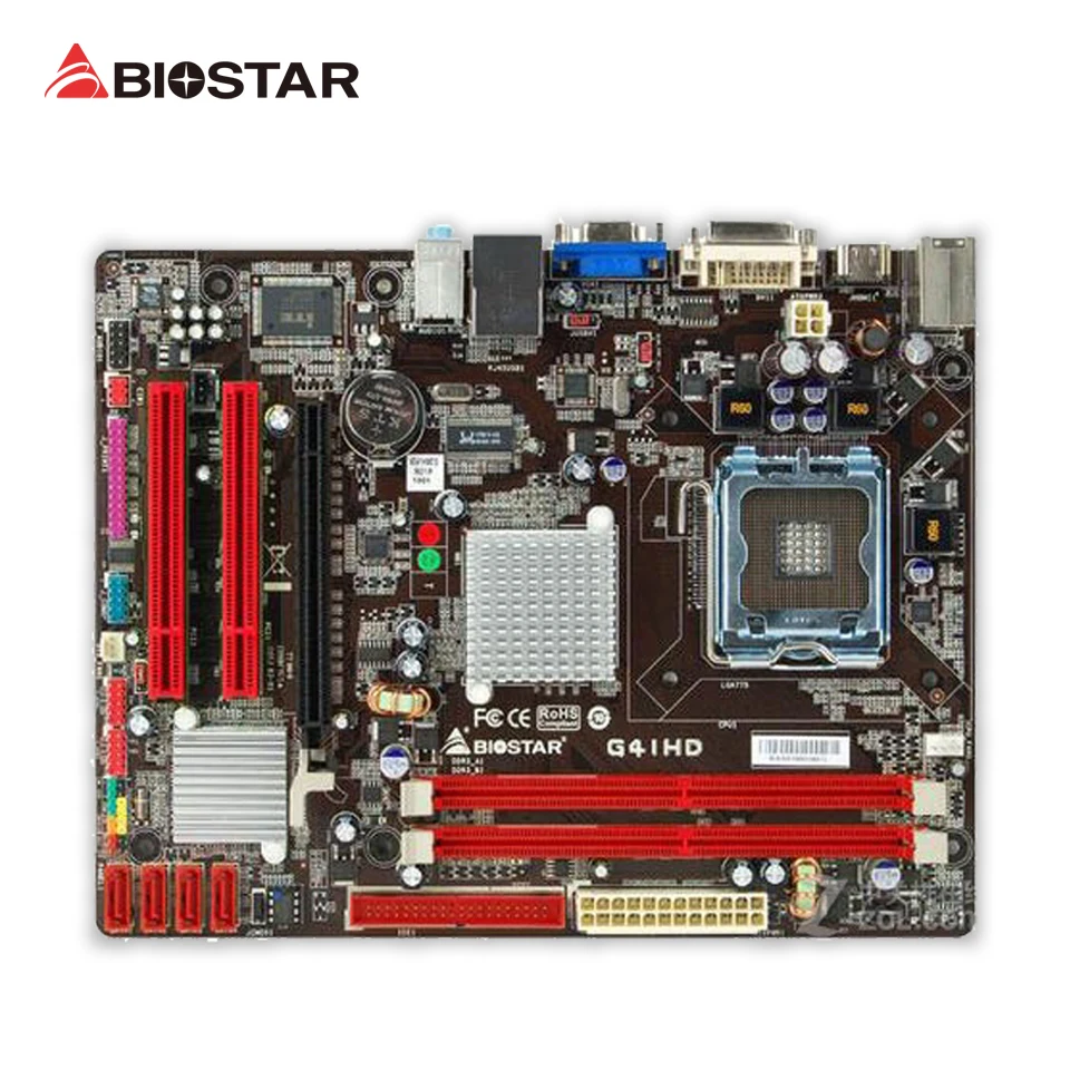 BIOSTAR G41HD 6.x Original Used Desktop Motherboard Intel G41 LGA 775 DDR3 4G SATA2 USB2.0 Micro ATX intel g31 micro atx lga 775 ddr2 computer motherboard blue silver