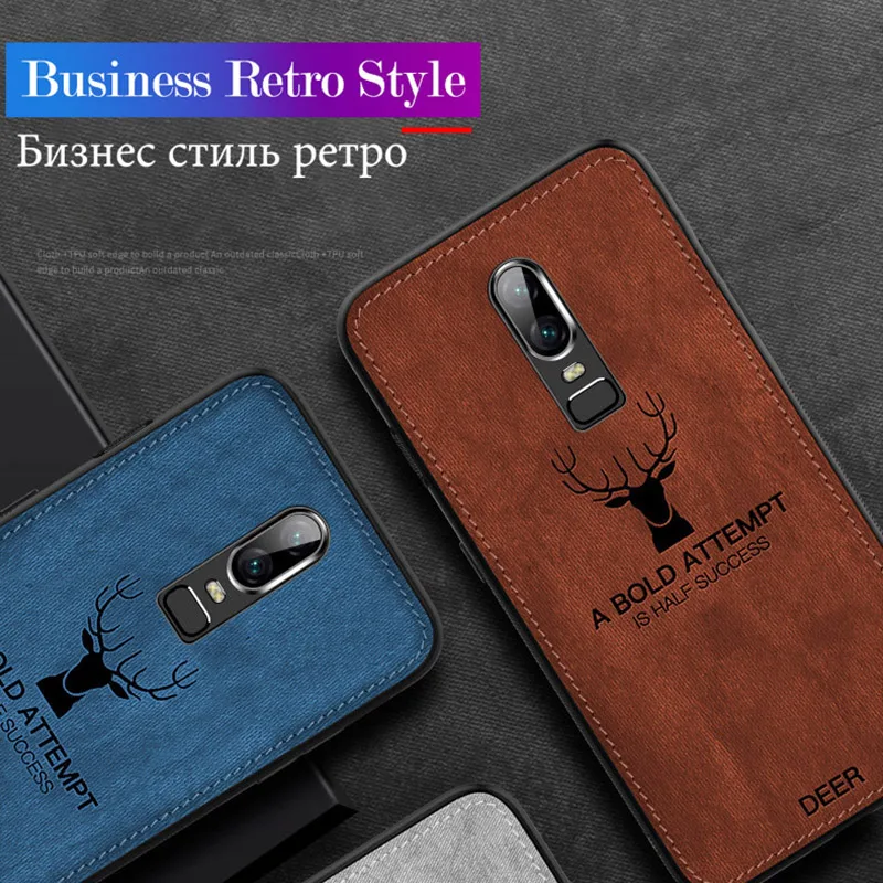 

Deer Pattern Frabic Leather Phone Case For Oneplus 7 Pro 6 6T 5 5T Silicone TPU Back Cover For Oneplus 7 7Pro Case For Oneplus 6